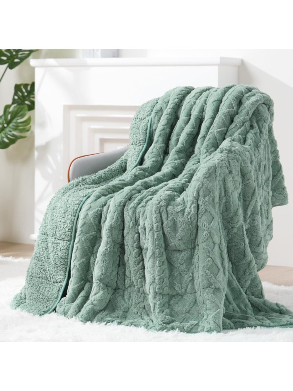 Cozy Ultra Soft Weighted Sherpa Blanket 60"x80" | 15lbs Heavy Throw for Adults